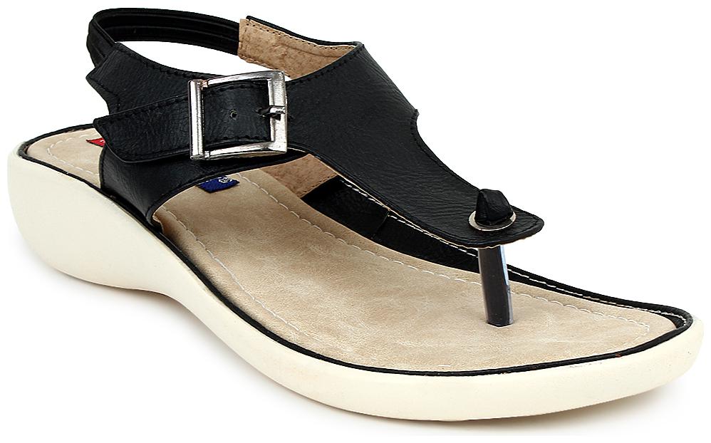 

MSC Women Black T-Strap Flats