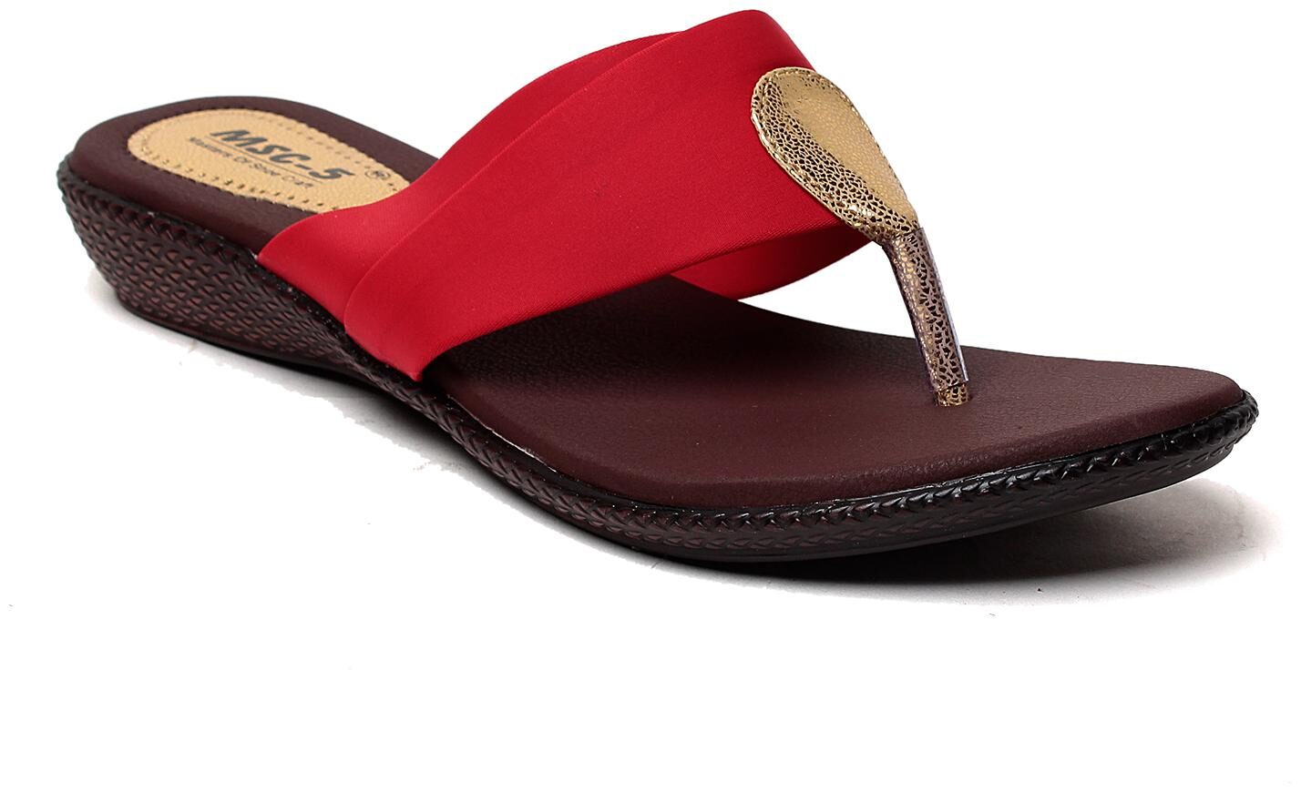 

MSC Women Red T-Strap Flats