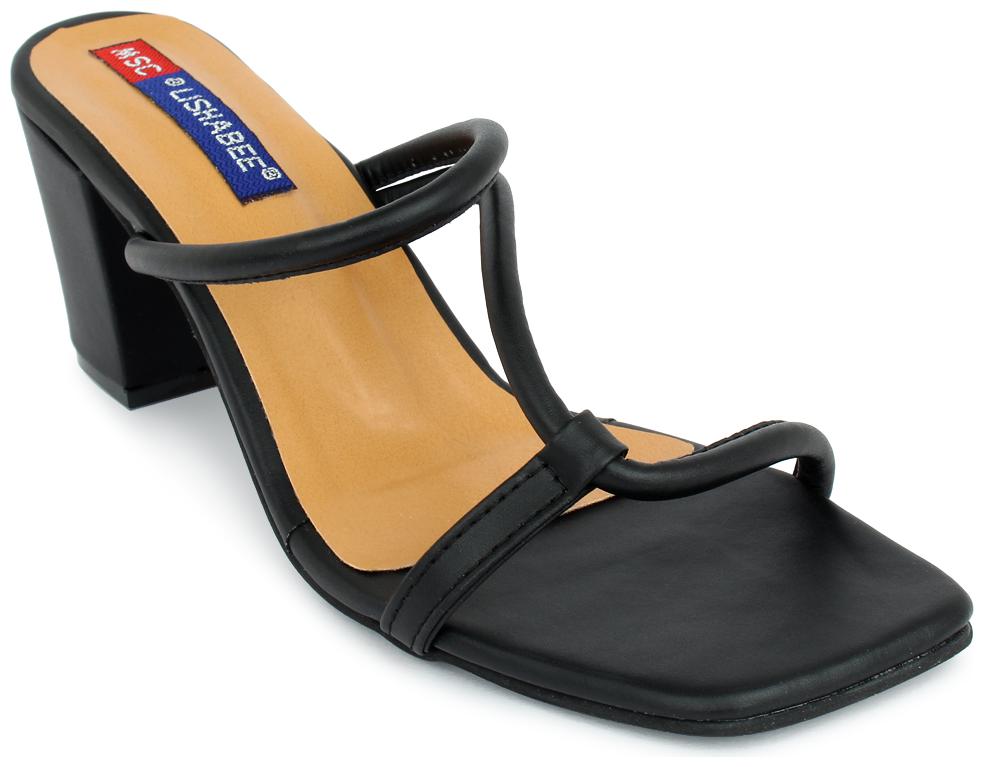 

MSC Women Black Heeled Sandals