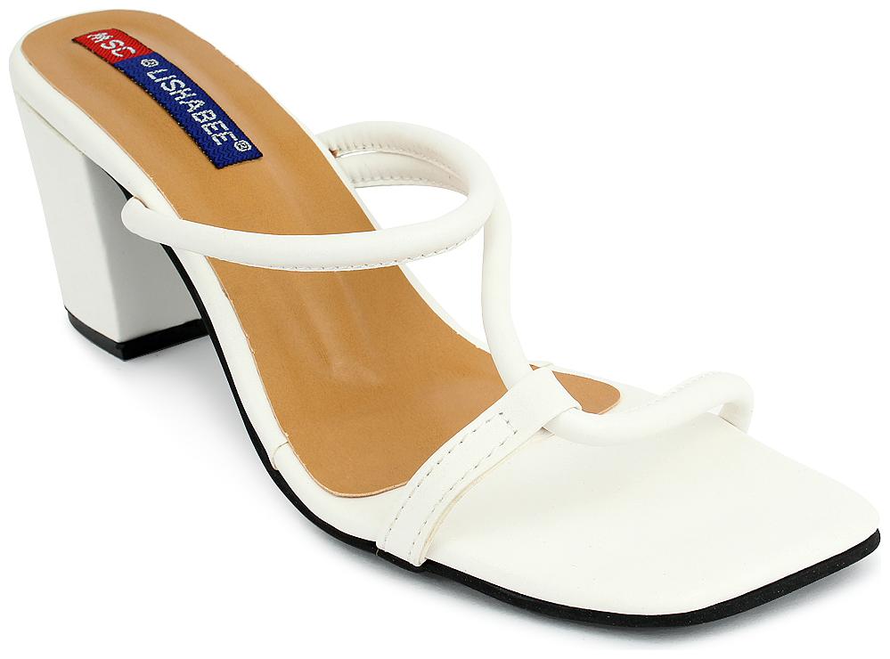 

MSC Women White Heeled Sandals