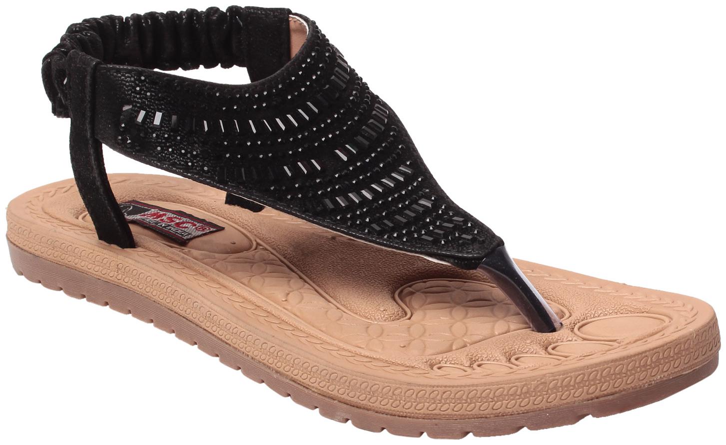 

MSC Women Black T-Strap Flats