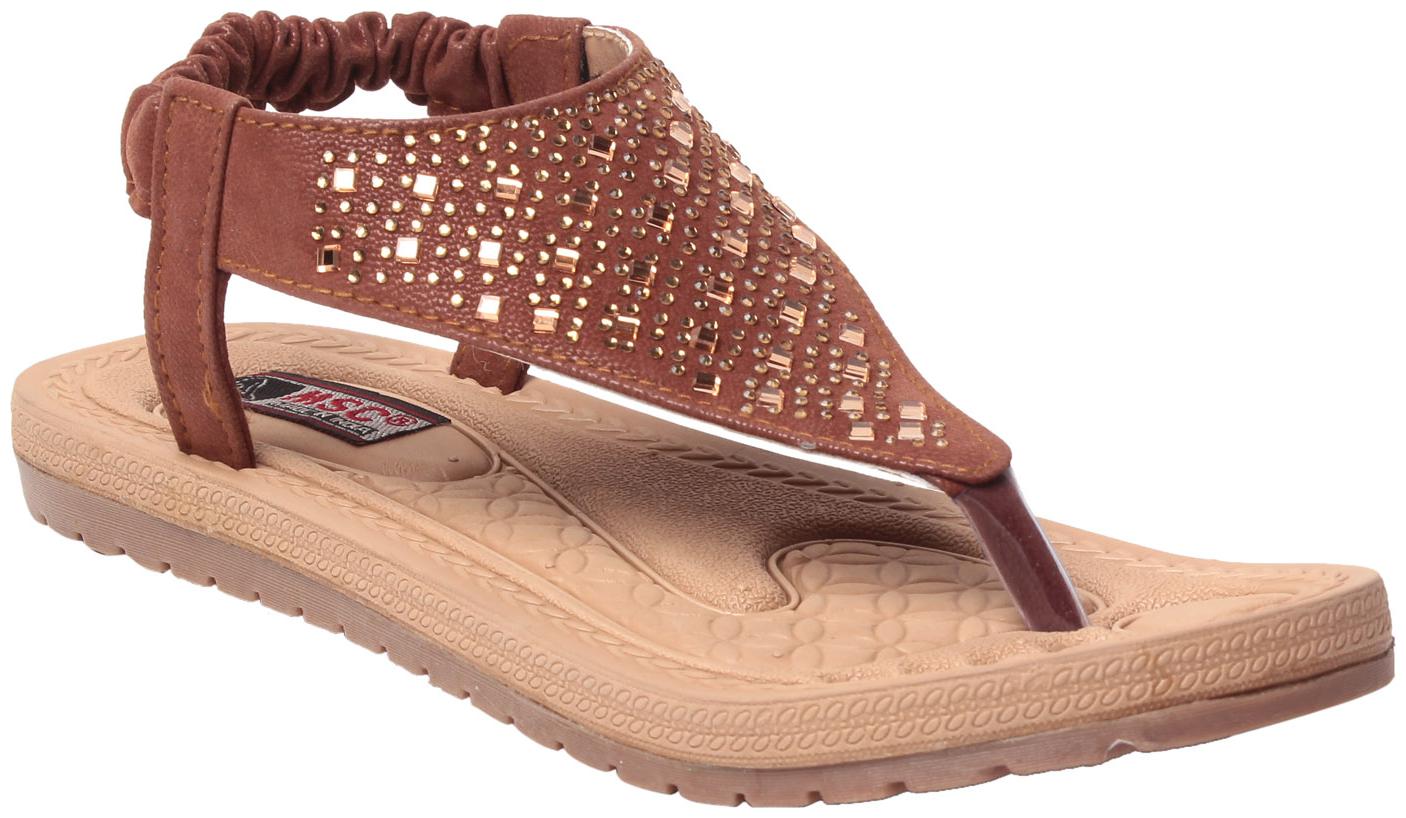 

MSC Women Brown T-Strap Flats