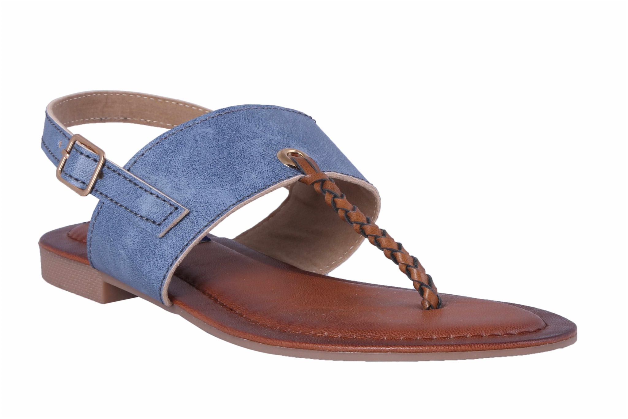 

MSC Women Blue T-Strap Flats
