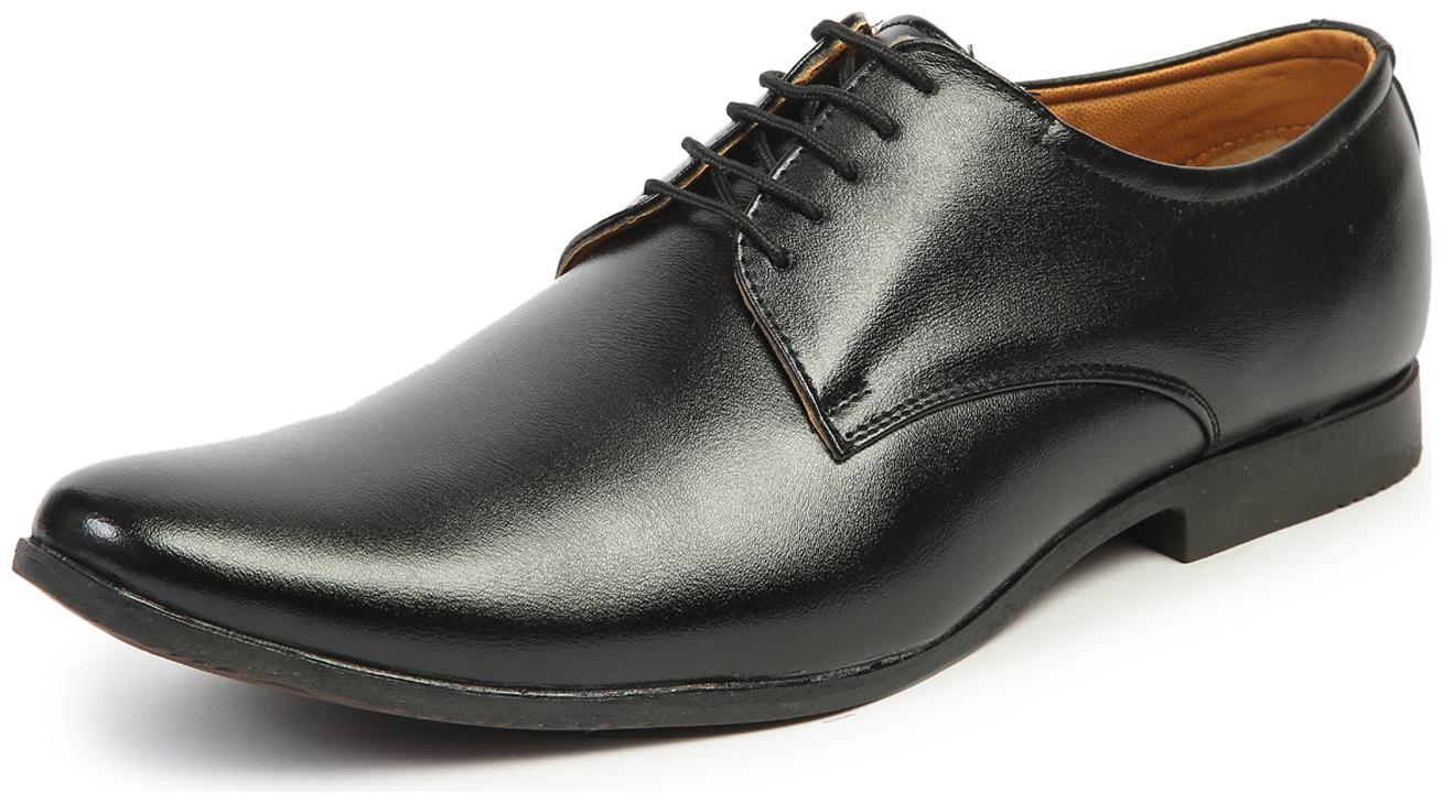 

MUTAQINOTI Men Black Derby Formal Shoes - MQRGPLJB