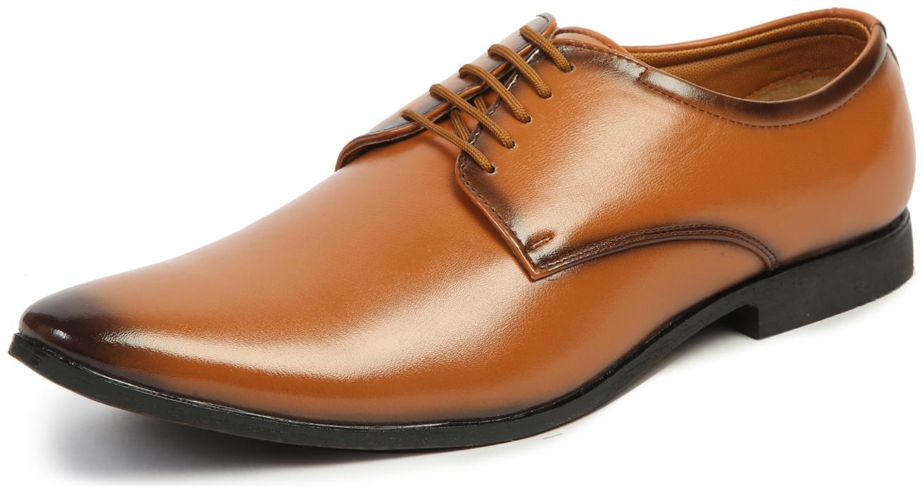 

MUTAQINOTI Men Brown Derby Formal Shoes - MQRGPLTN
