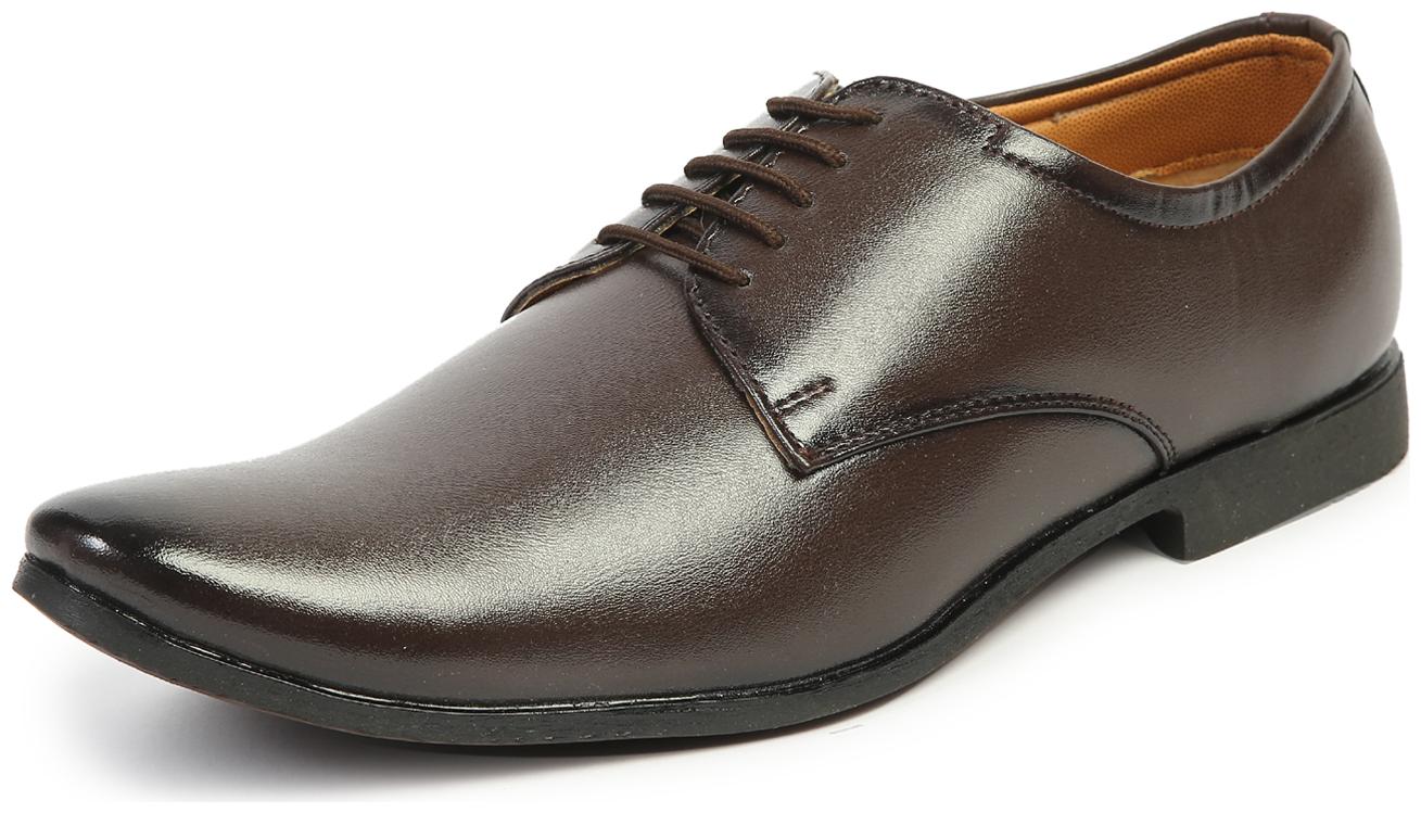 

MUTAQINOTI Men Brown Derby Formal Shoes - MQRGPLBB