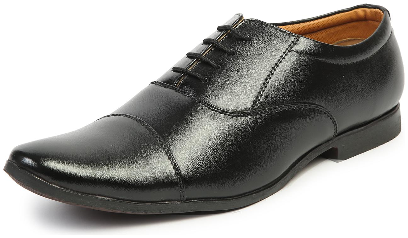 

MUTAQINOTI Men Black Derby Formal Shoes - MQRGCTJB