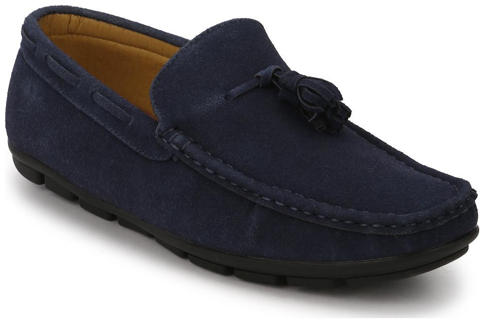 

Navy Suede Tassel Loafers