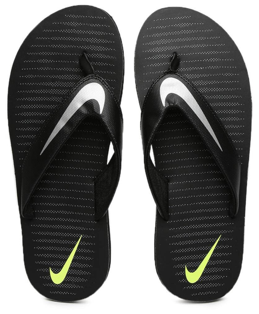 Nike Men Black Slippers & Flip Flops
