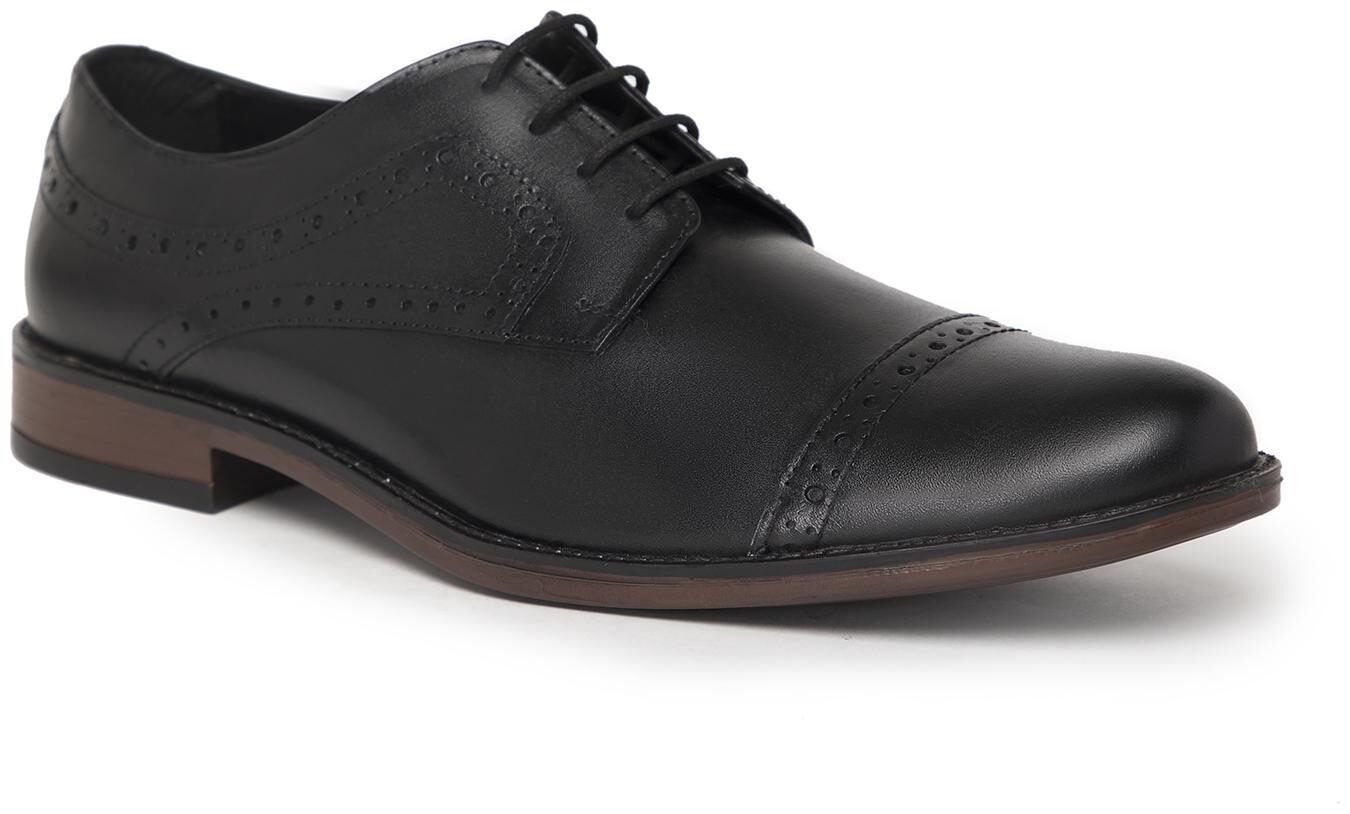 

NOBLE CURVE Men Black Derby Formal Shoes