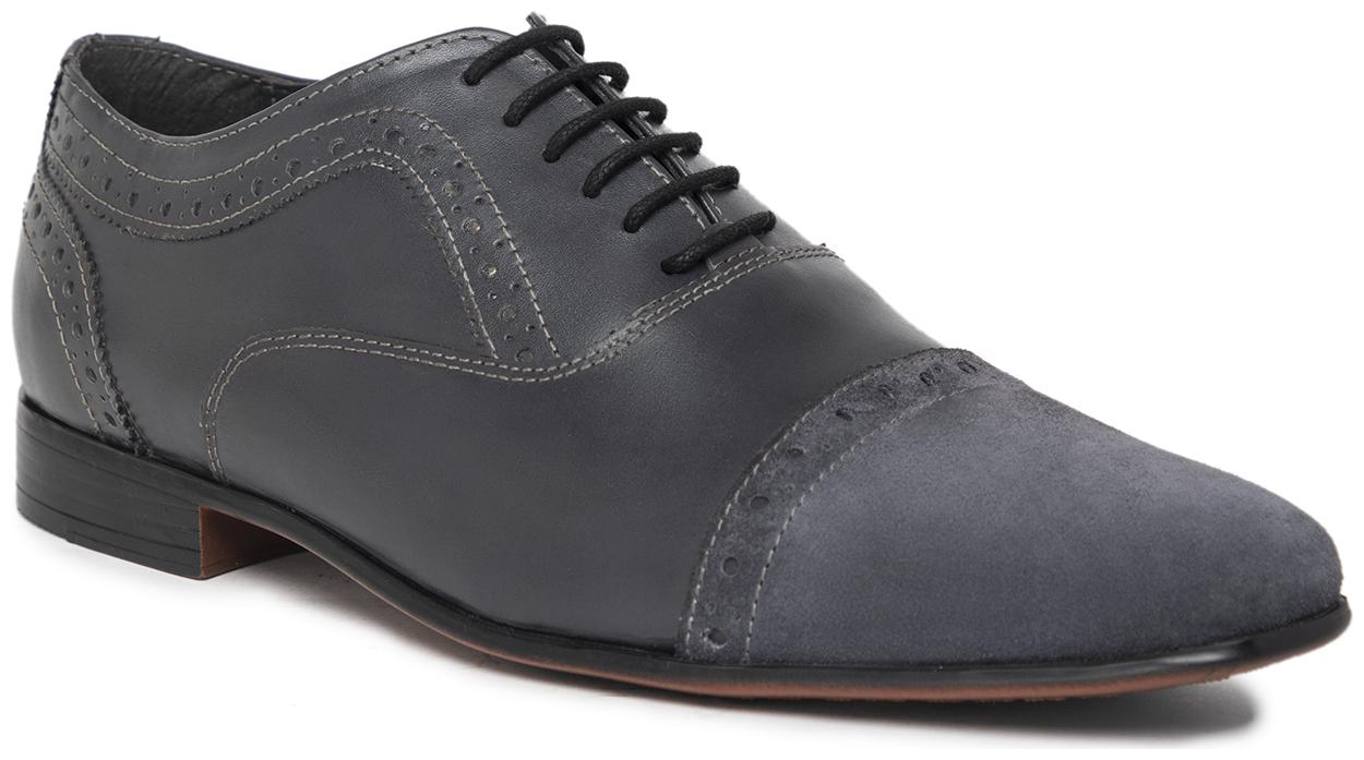 

NOBLE CURVE Men Grey Oxford Formal Shoes