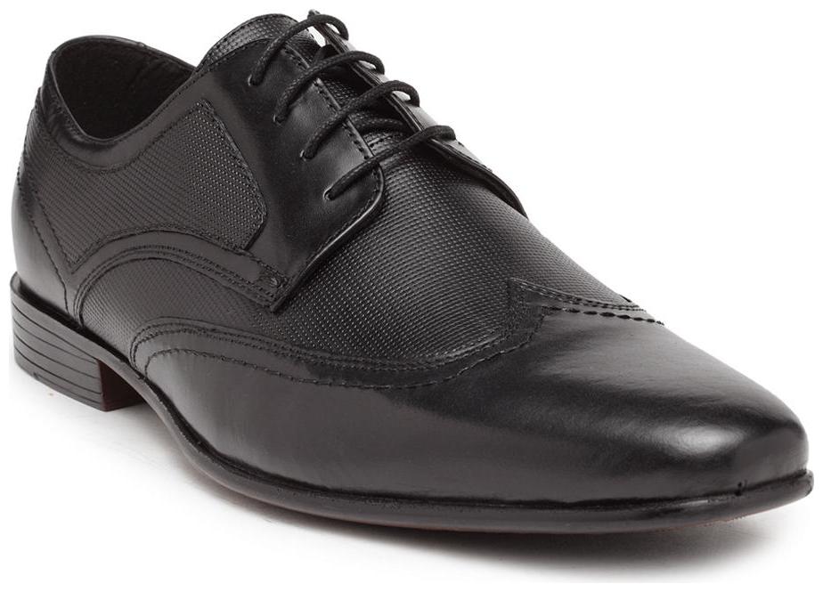 

Noble Curve Leather Brogues Shoes with Textured Vamp