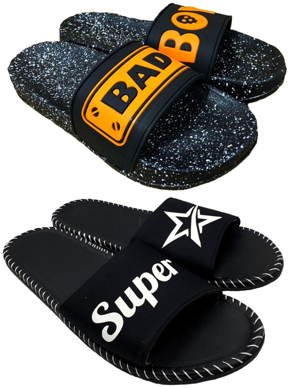 

Pampy Angel Combo Pack of Slipper Flip Flops for Men Orange Black