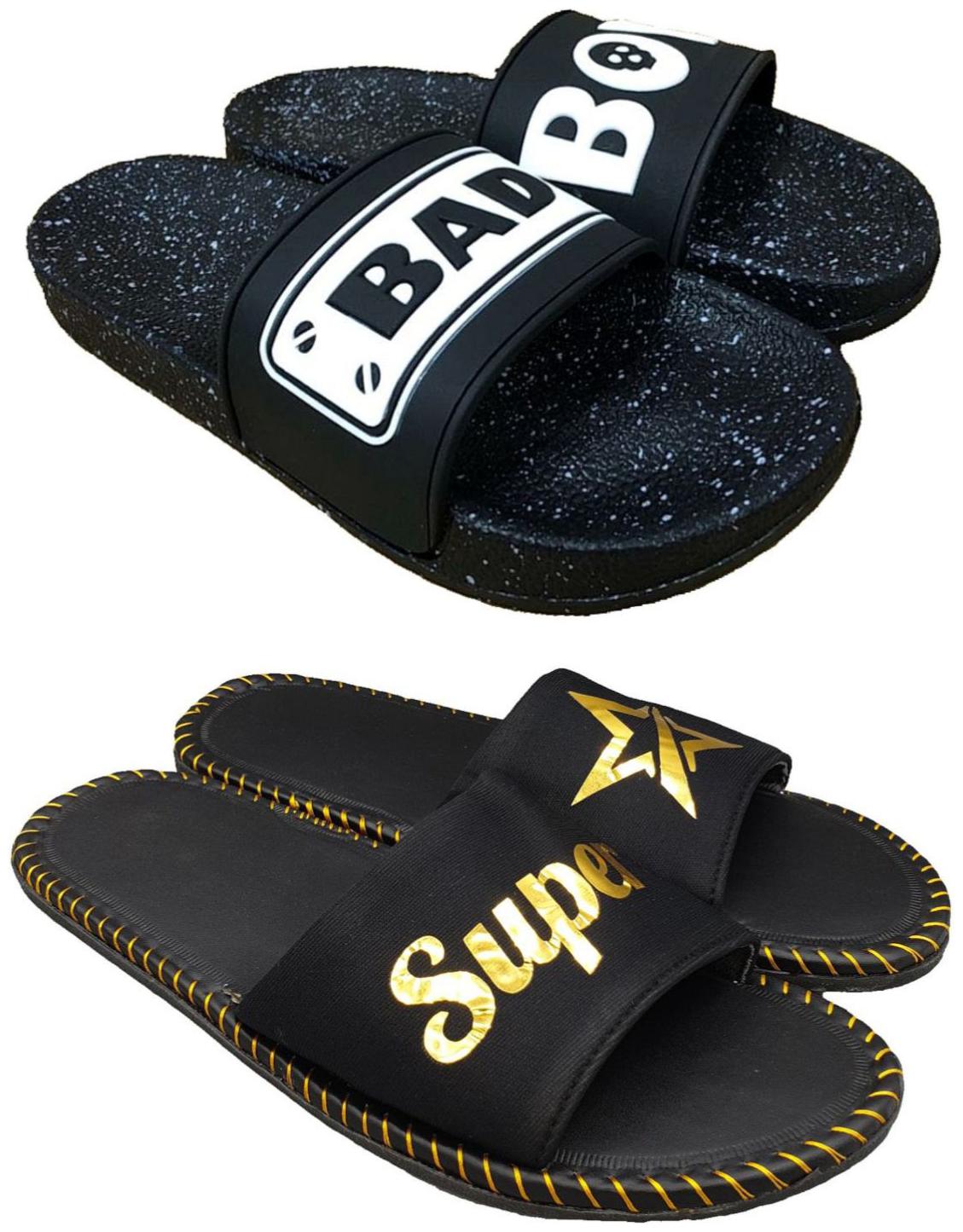

Pampy Angel Combo Pack of Slipper Flip Flops for Men Black Gold