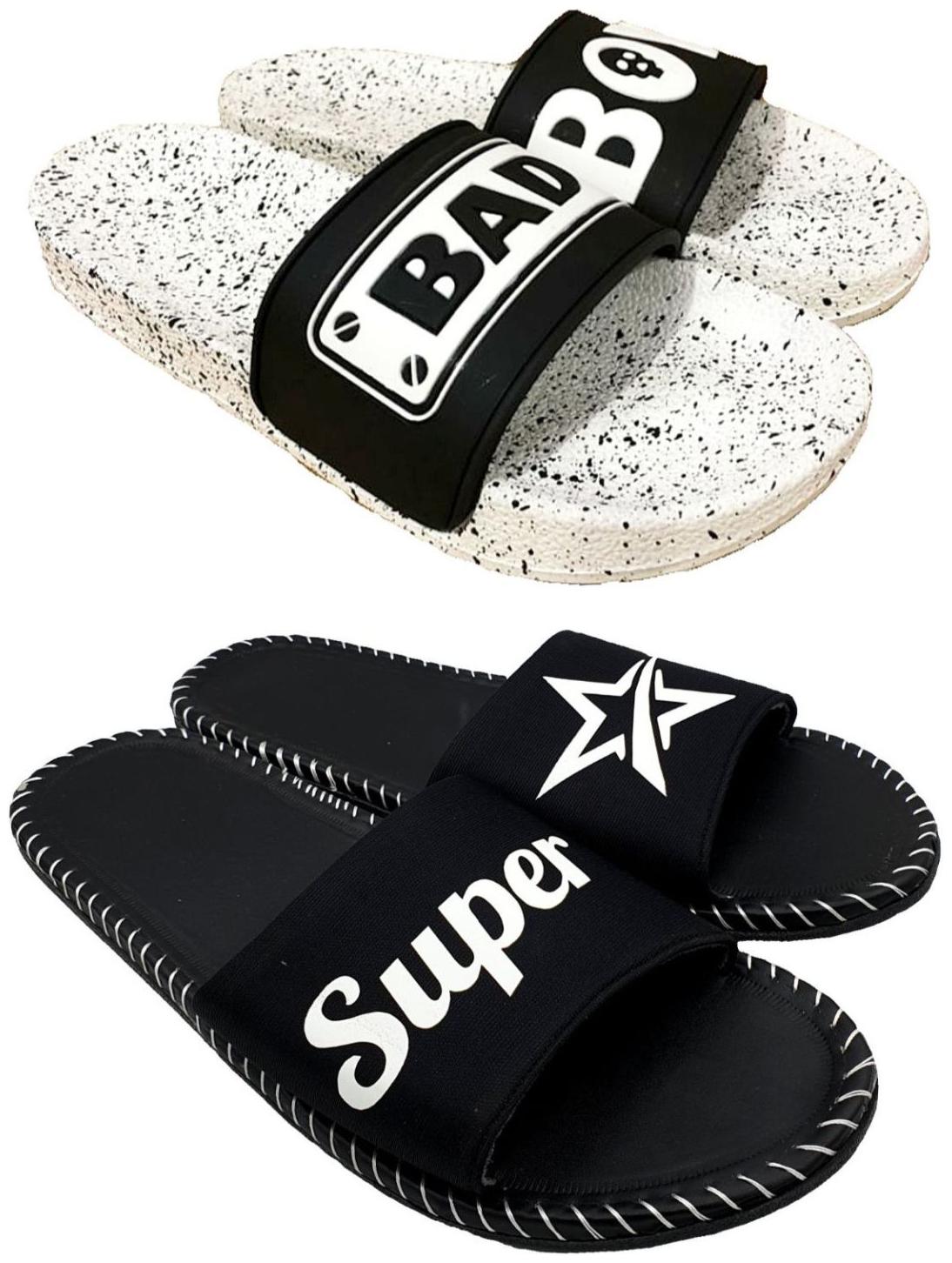 

Pampy Angel Combo Pack of Slipper Flip Flops for Men White Black