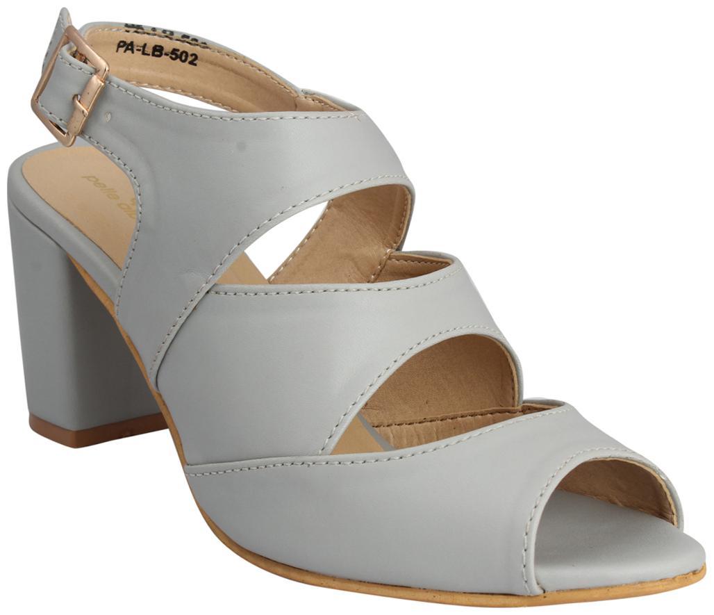 

PELLE ALBERO Women Grey Heeled Sandals