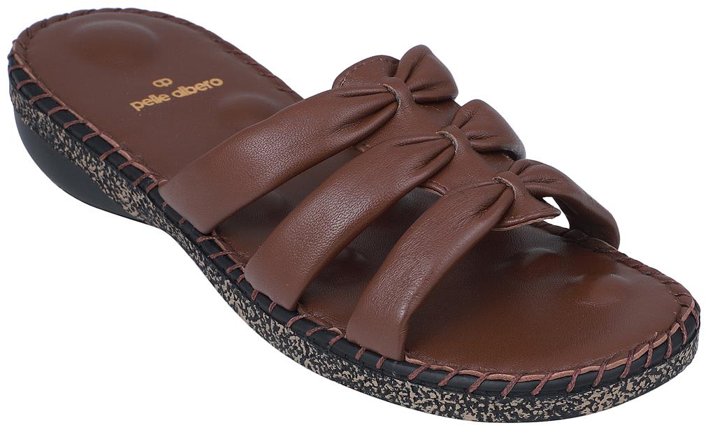 

Pelle Albero Womens Brown Comfortable Flat Slippers