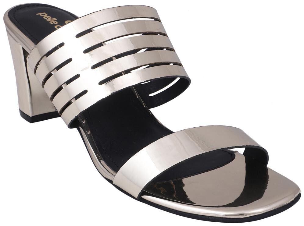 

PELLE ALBERO Women Grey Heeled Sandals