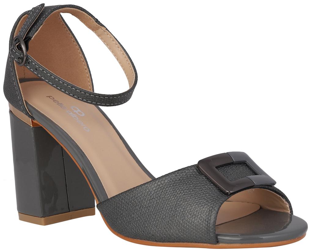 

PELLE ALBERO Women Grey Heeled Sandals