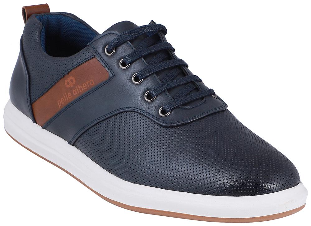 

PELLE ALBERO Men Navy Blue Casual Shoes - M41-05 NAVY-CAMEL - M41-05