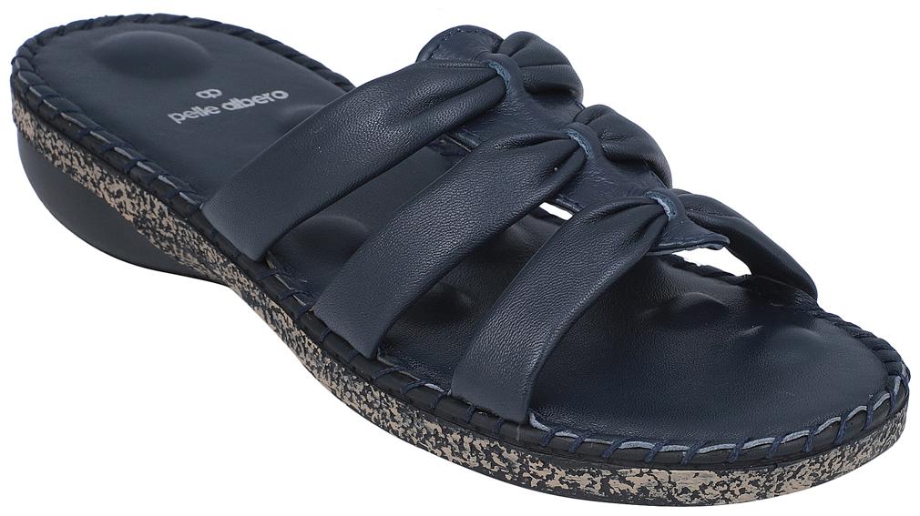 

Pelle Albero Womens Blue Comfortable Flat Slippers