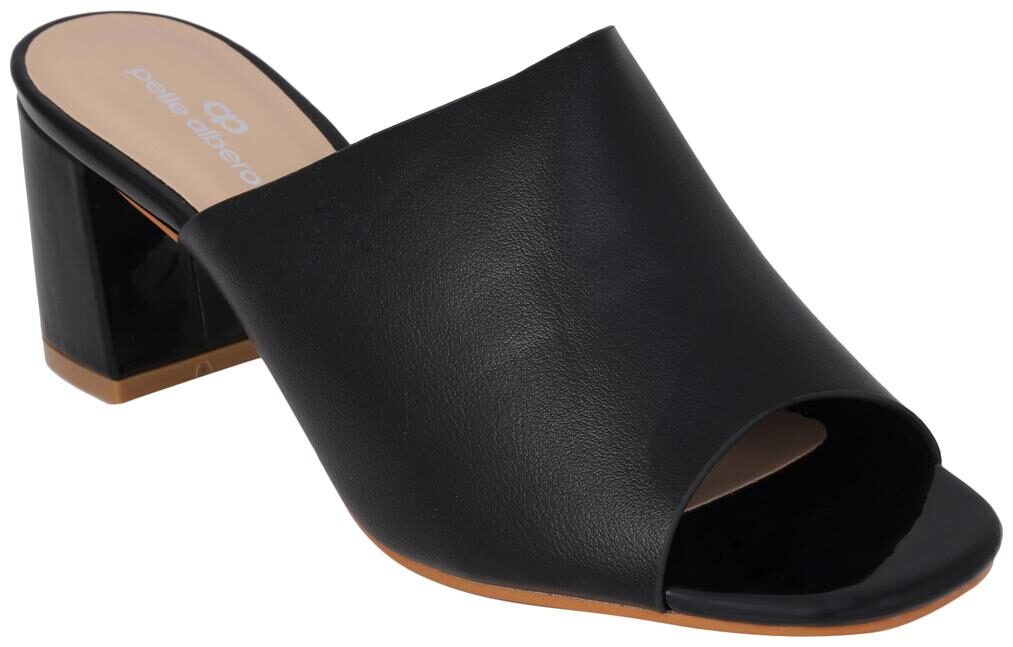 

pelle albero Womens black block heel sliper