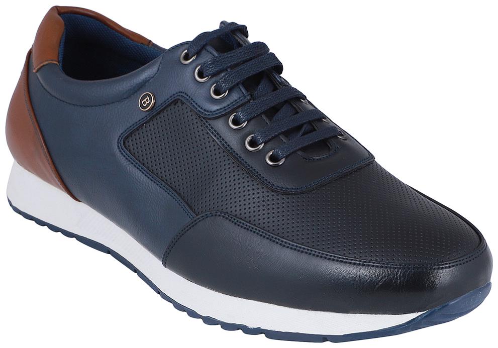

PELLE ALBERO Men Navy Blue Casual Shoes - M41-7 NAVY-CAMEL - M41-7