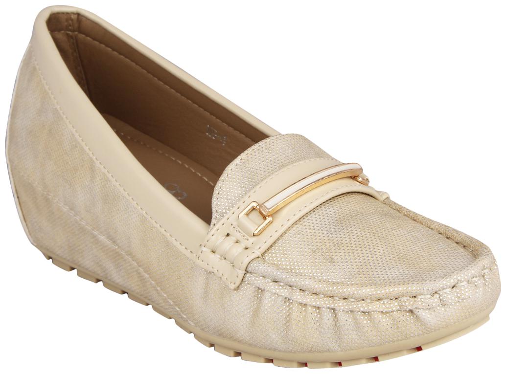 

Pelle Albero Womens Gold Comfortable Loafer