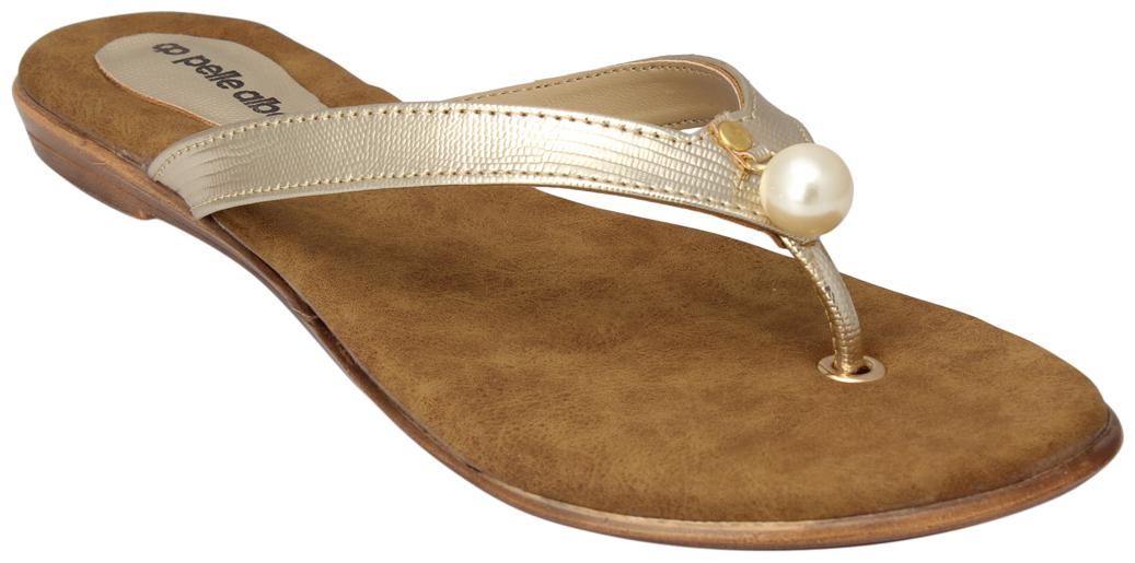 

Pelle Albero Womens Gold Flat slippers
