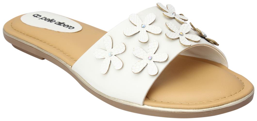 

Pelle Albero Womens White Flat slipper