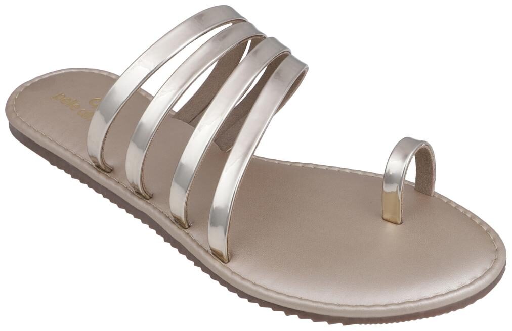 

Pelle Albero Womens Gold Comfortable Flat Slippers