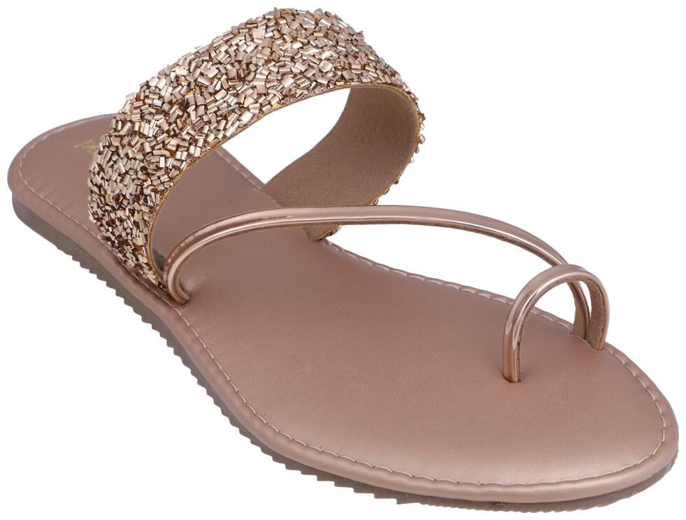 

Pelle Albero Womens Gold Comfortable Flat Slippers