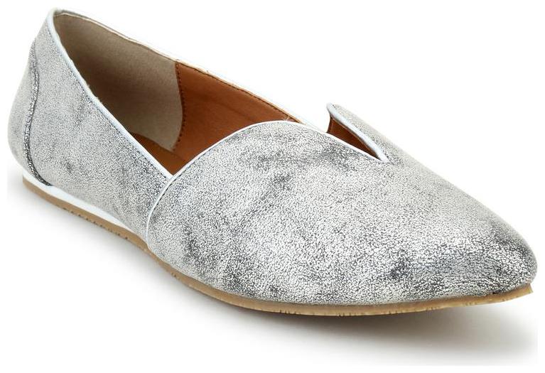 

Pepitoes Women Silver Slip-On Shoes