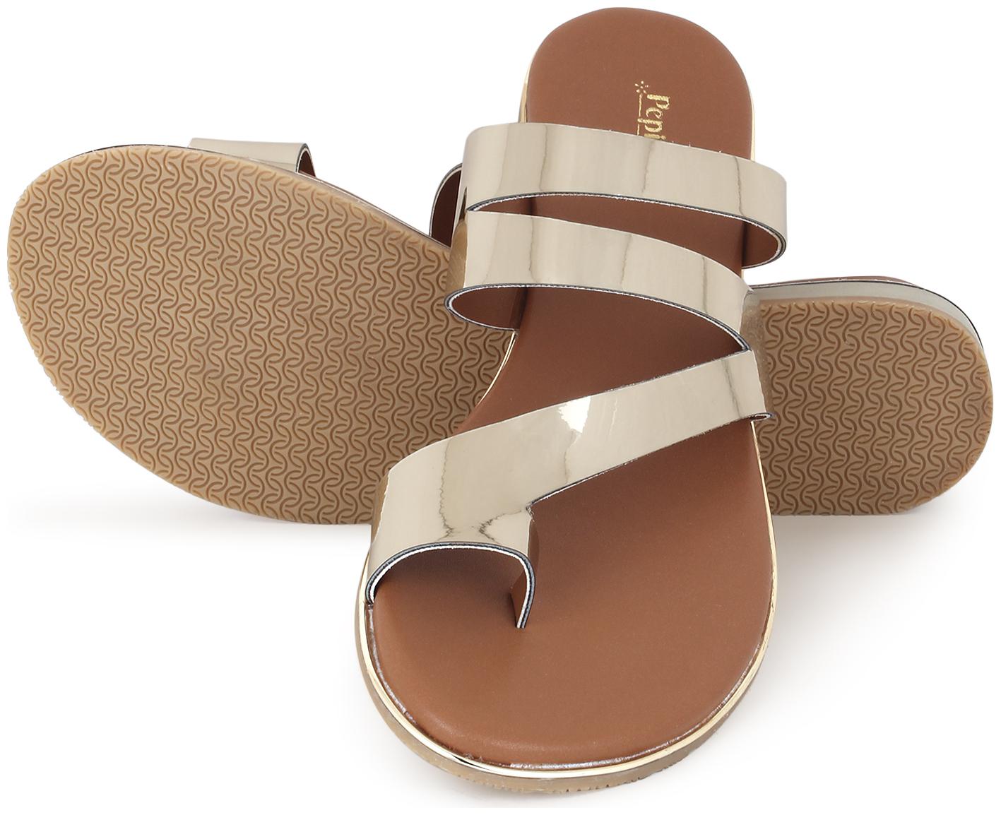 

Pepitoes Women Gold One Toe Flats