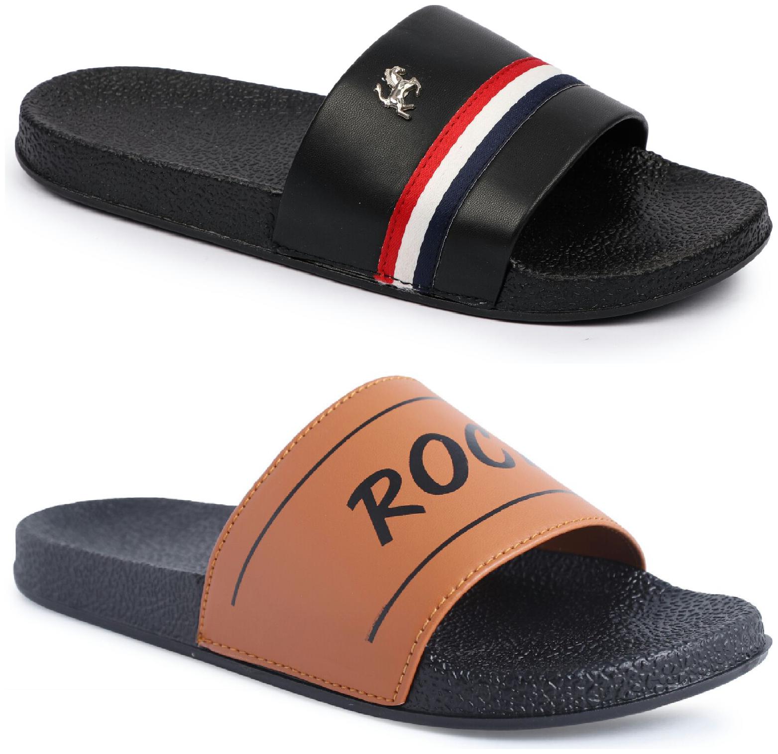 

PERY-PAO Men Multi Flip-Flops - 2 Pair