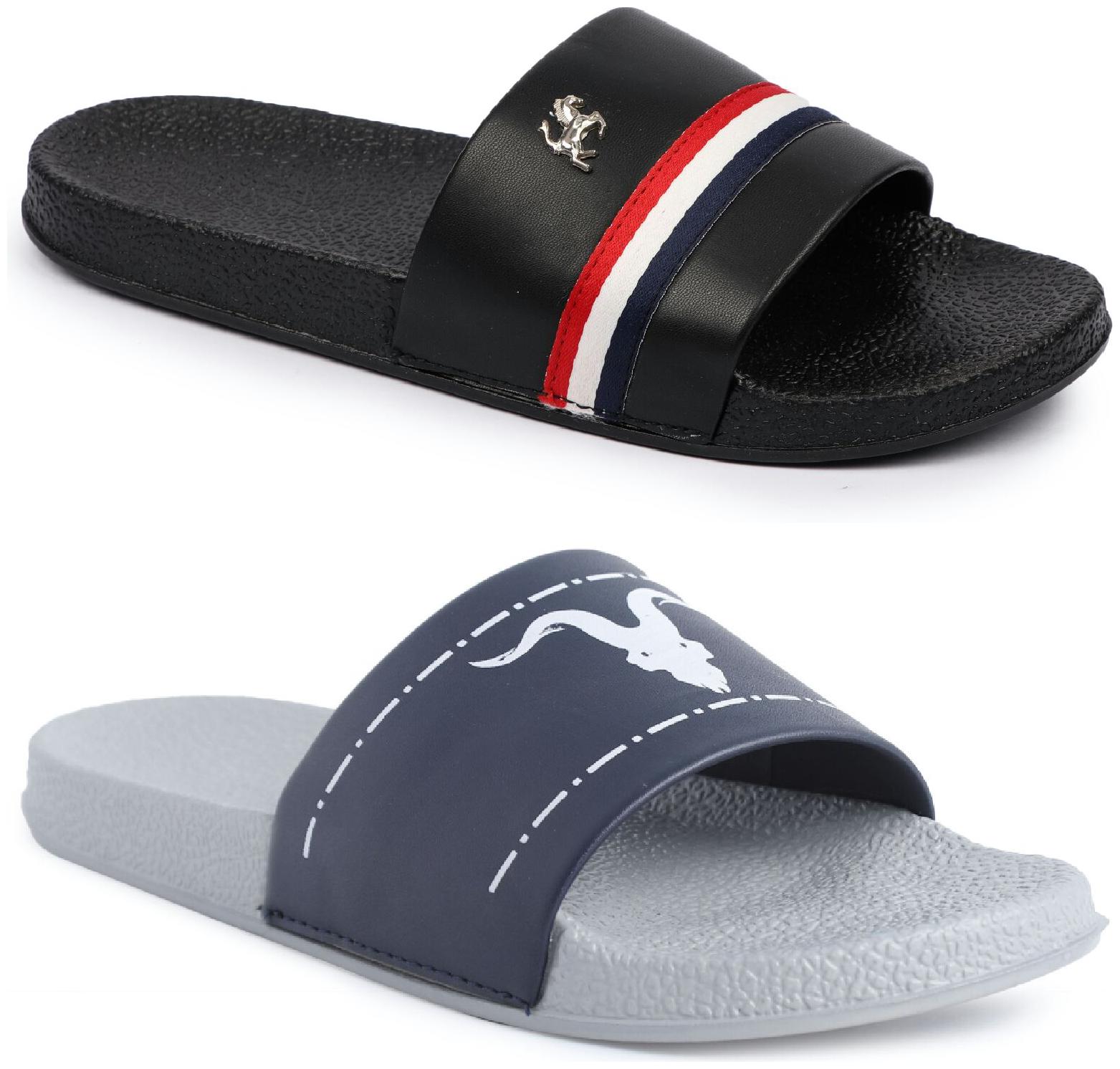 

PERY-PAO Men Multi Flip-Flops - 2 Pair