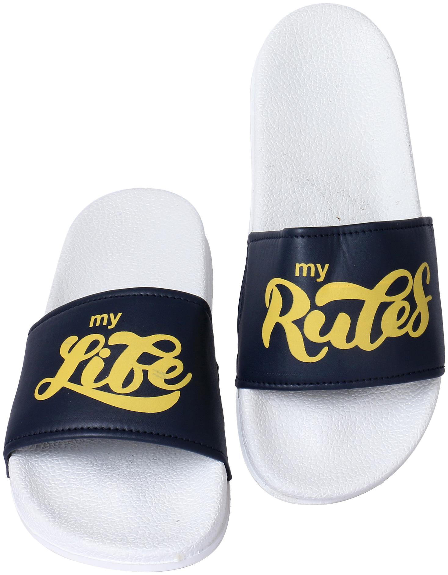 

PERY-PAO Men Navy Blue Sliders - 1 Pair