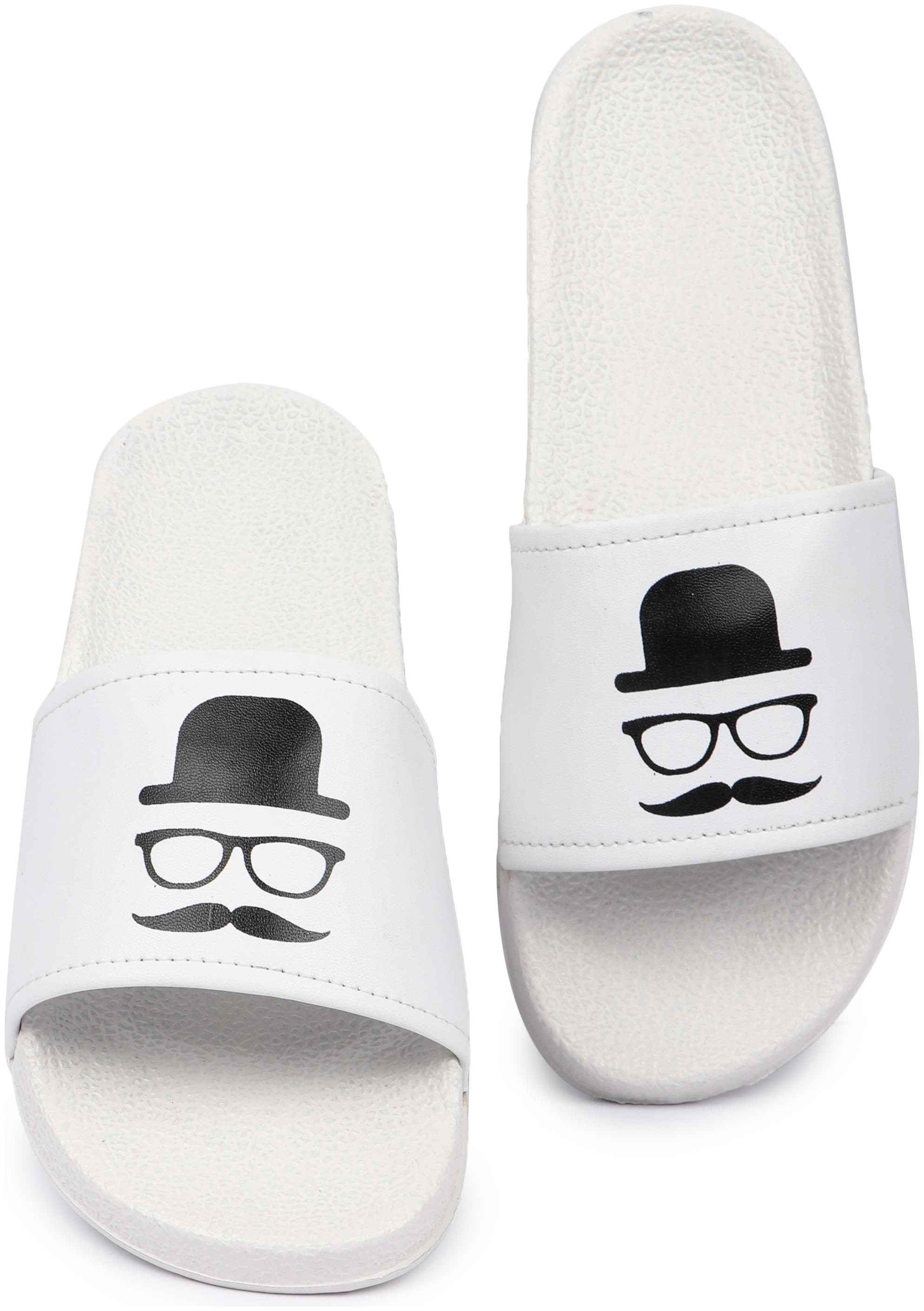 

PERY-PAO Men White Sliders - 1 Pair