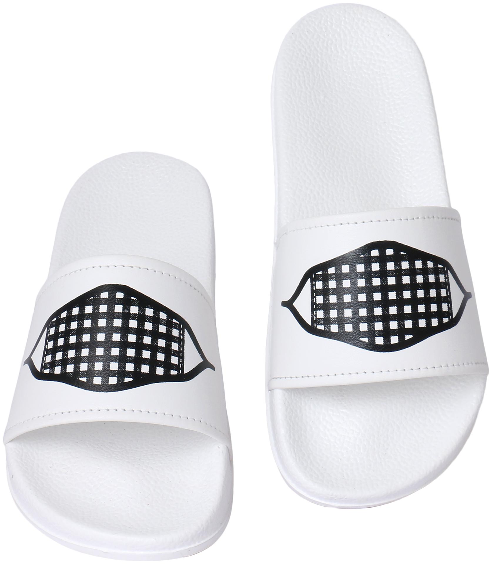 

PERY-PAO Men White Sliders - 1 Pair