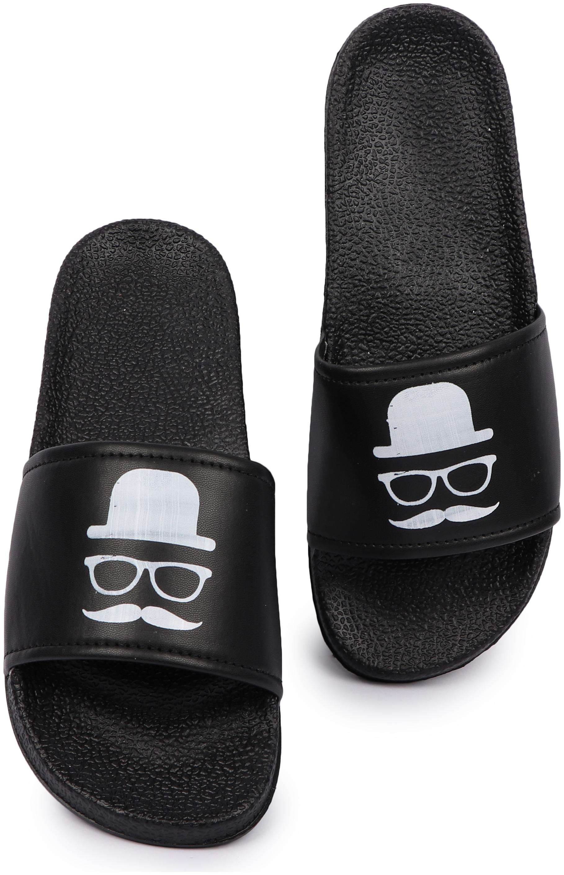 

PERY-PAO Men Black Sliders - 1 Pair