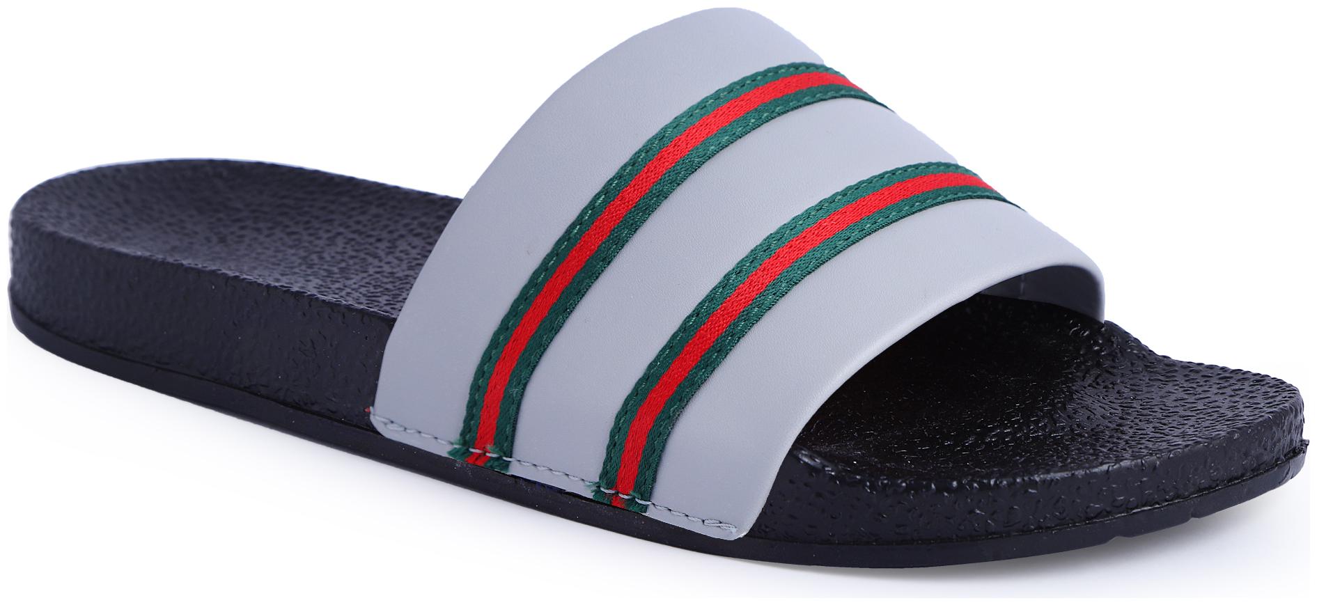 

PERY-PAO Men Grey Black Flip-Flops - 1 Pair