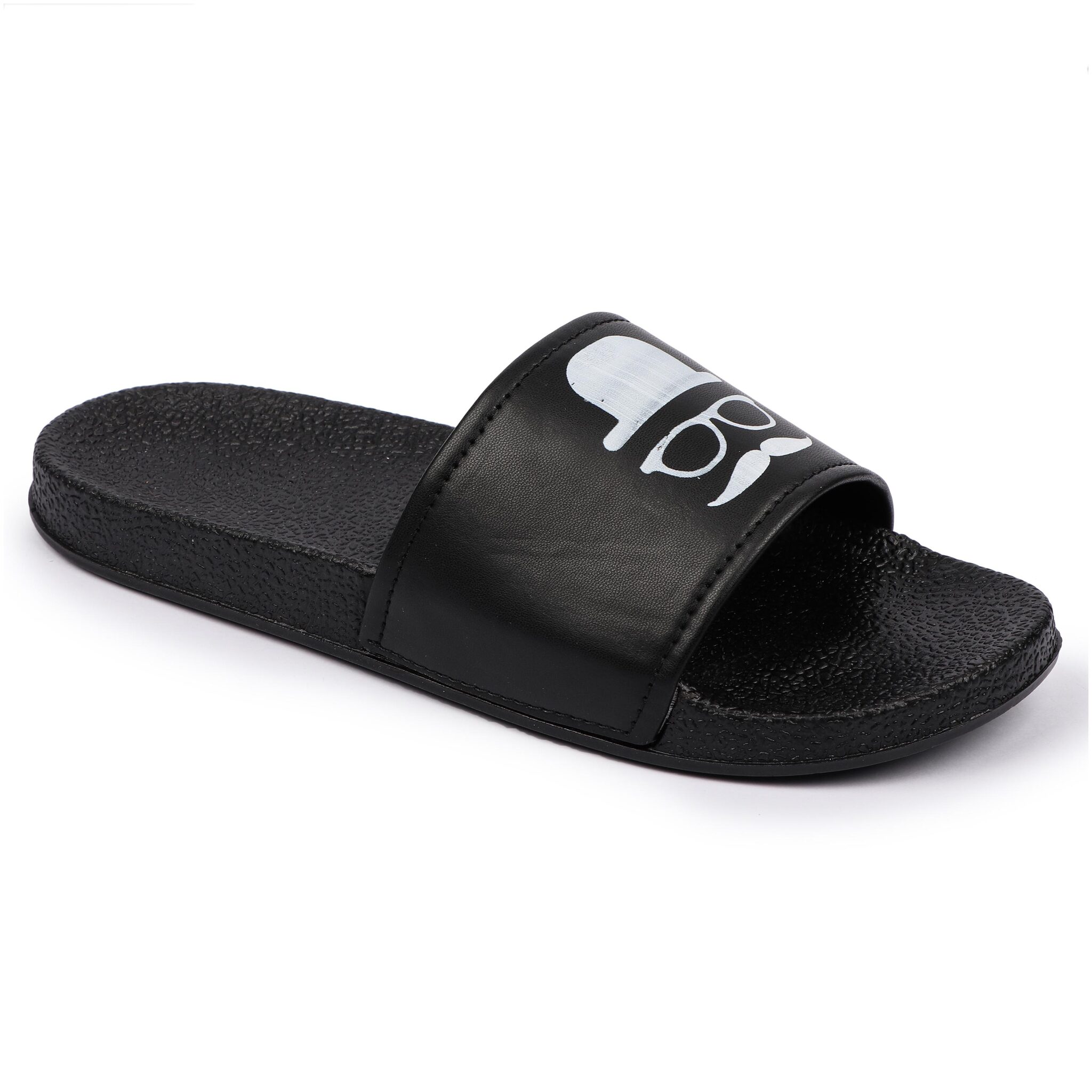 

PERY-PAO Men Black Sliders - 1 Pair