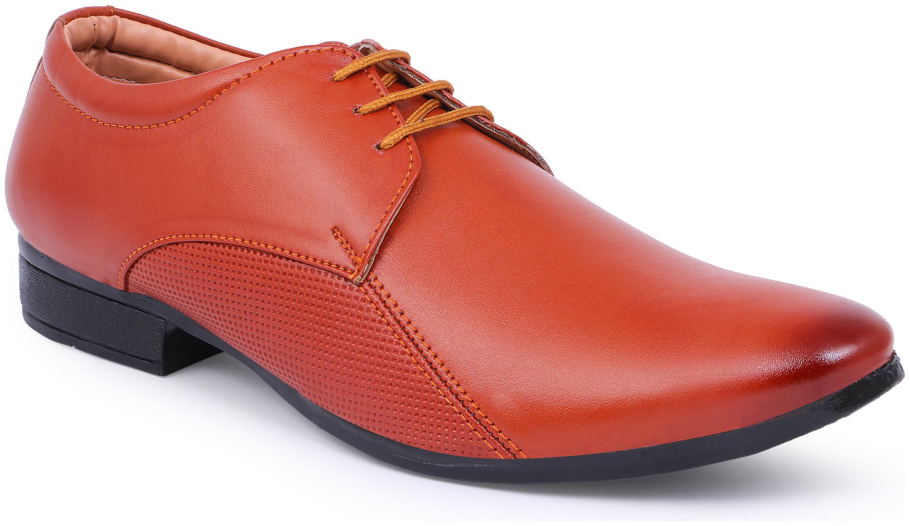 

PERY-PAO Tan Lace-up Shoes
