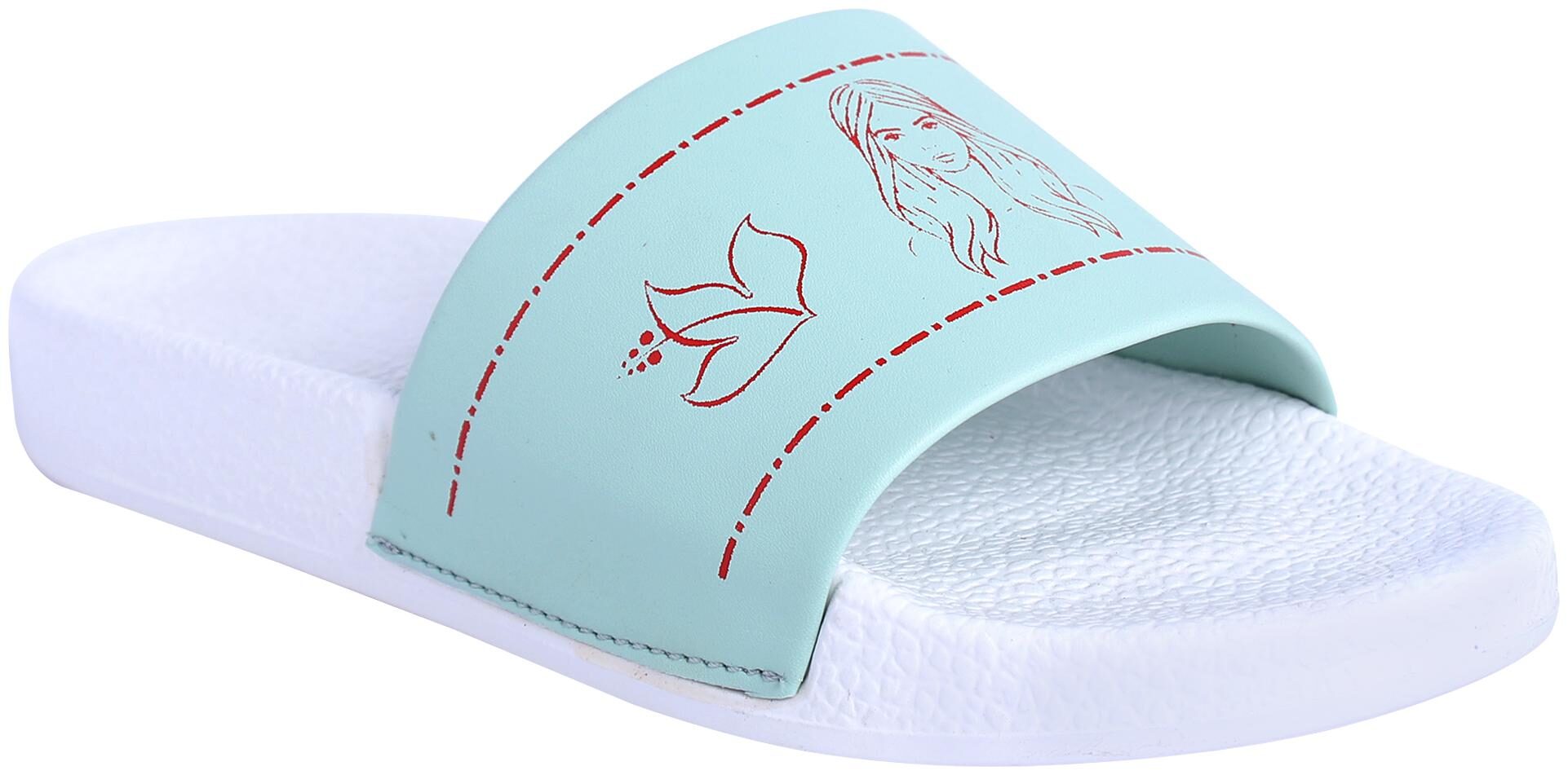 

PERY-PAO Women s Sea Green White Flip Flops