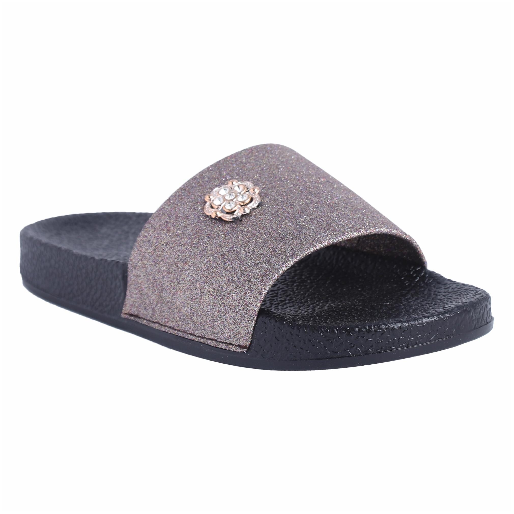 

PERY-PAO Women s Black Grey Flip Flops