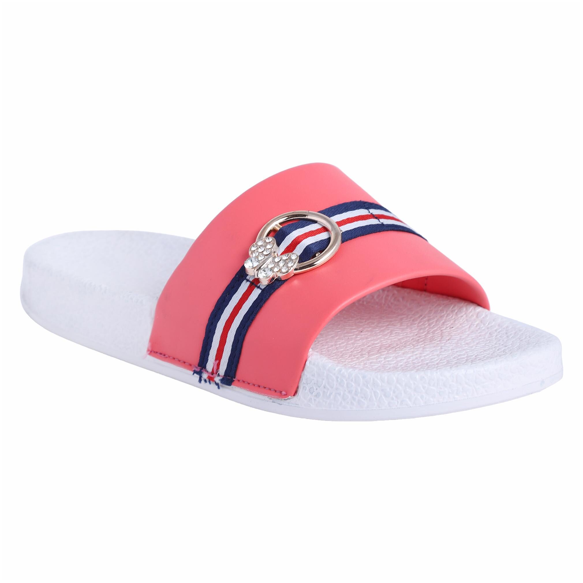

PERY-PAO Women s White Red Flip Flops
