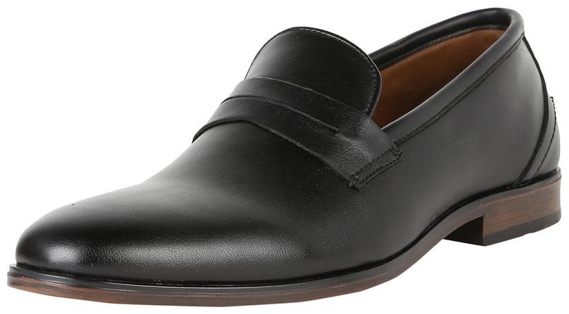 

Peter England Men Black Slip-On Formal Shoes