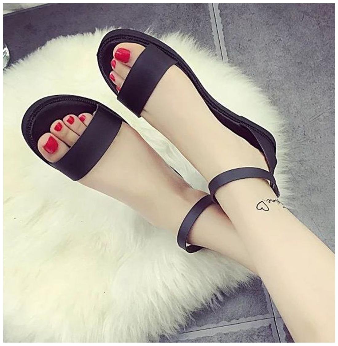 

PKKART Women Black Sandals