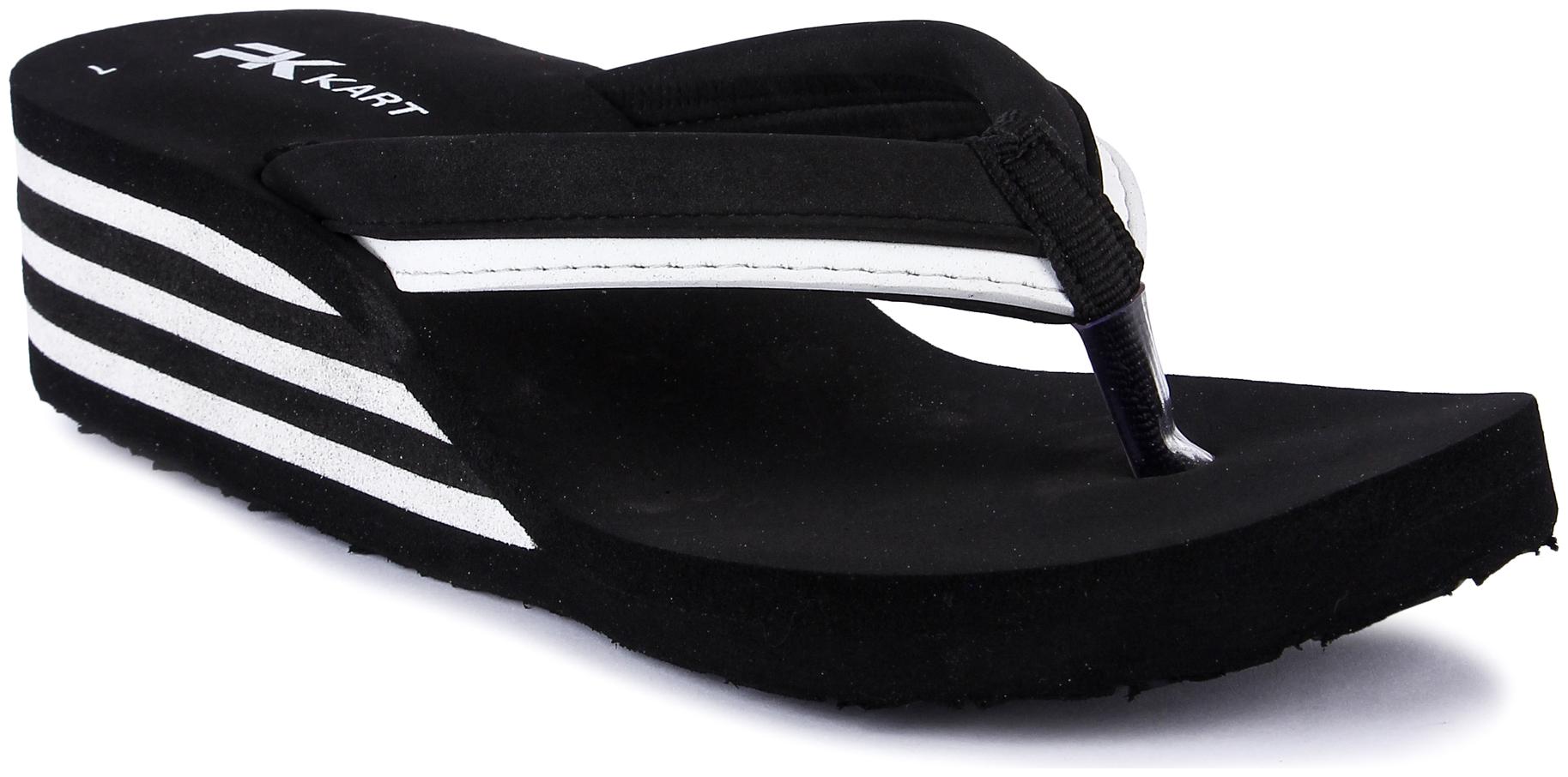 

Pkkart Women Casual Comfort Flip flop slippers (Black)