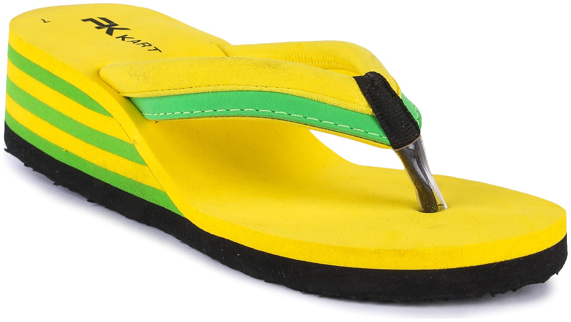 

Pkkart Women Casual Comfort Flip flop slippers (Yellow)